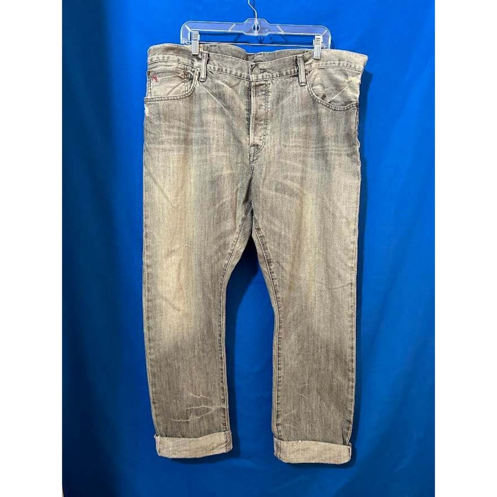 Polo Ralph Lauren Varick Slim Straight Jeans 40x32 Ash Grey Cotton Distressed - Picture 3 of 16